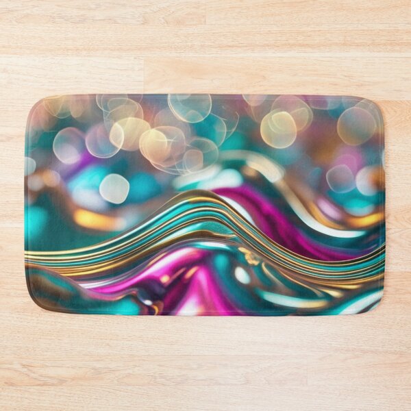 Item preview, Glossy Colorful Abstract Wave – Chrome Lines with Bokeh Lights designed and sold by Harmonic_Layers.