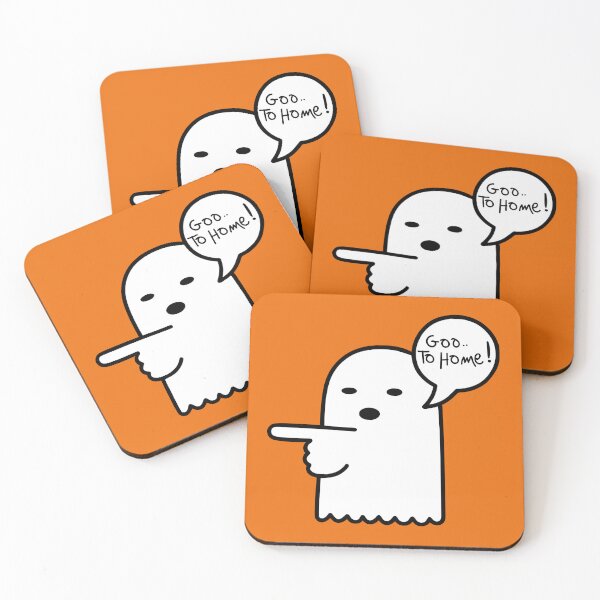 Item preview, Cute Ghost Saying "Go to Home!" – Funny Minimalist Cartoon Design designed and sold by Bigart38.