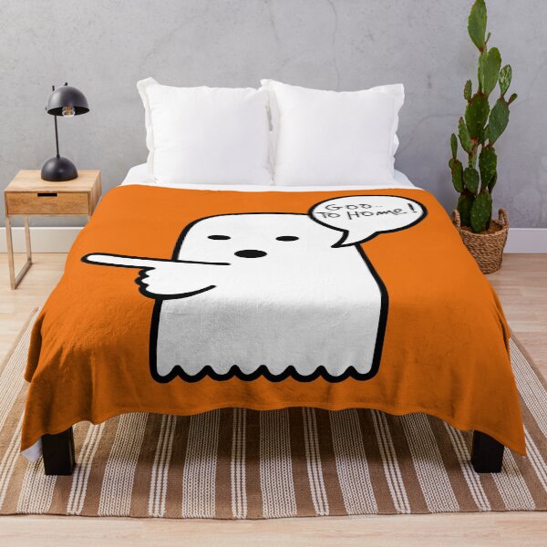 Item preview, Cute Ghost Saying "Go to Home!" – Funny Minimalist Cartoon Design designed and sold by Bigart38.