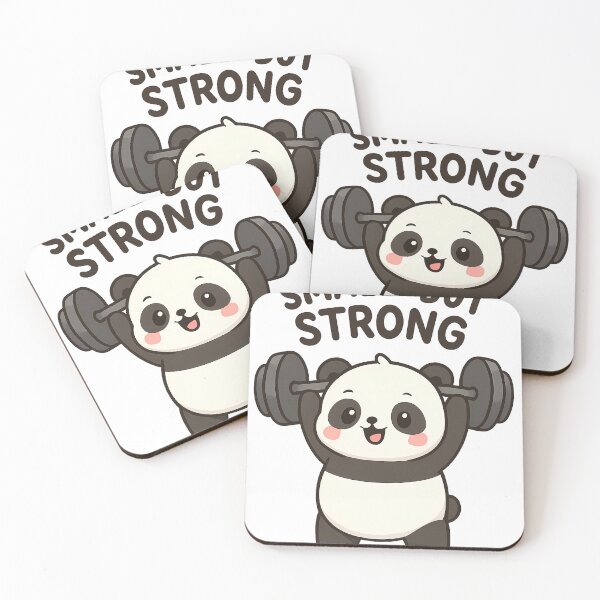 Item preview, Small but Strong – Cute panda with dumbbells | Fitness & Motivation Design designed and sold by Khatare.