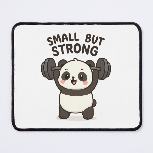 Item preview, Small but Strong – Cute panda with dumbbells | Fitness & Motivation Design designed and sold by Khatare.