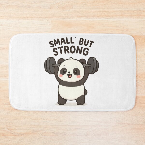 Item preview, Small but Strong – Cute panda with dumbbells | Fitness & Motivation Design designed and sold by Khatare.