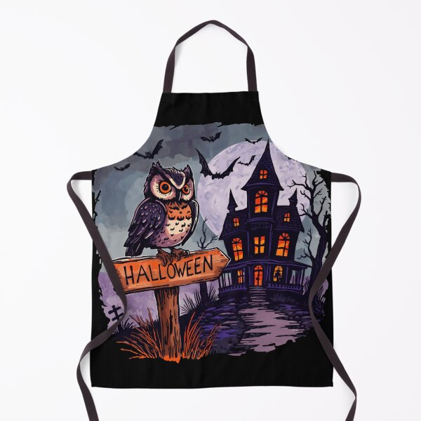 Item preview, Haunted Owl and Spooky House – Gothic Halloween Night Scene designed and sold by sherifshaaban.