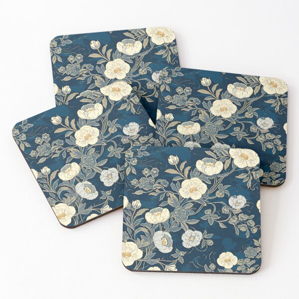 Item preview, Floral Print with Blue Background designed and sold by Ciervo Primavera.