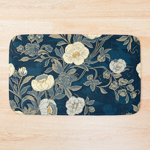 Item preview, Floral Print with Blue Background designed and sold by Ciervo Primavera.