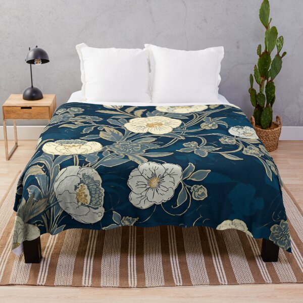 Item preview, Floral Print with Blue Background designed and sold by Ciervo Primavera.