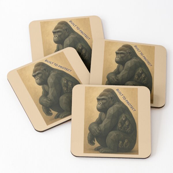 Item preview, Built to Protect – Geometric Gorilla with Young designed and sold by GeoWild Designs.