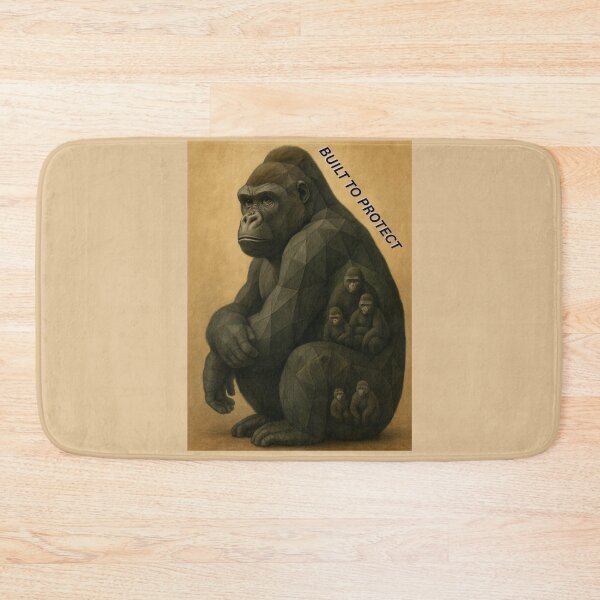 Item preview, Built to Protect – Geometric Gorilla with Young designed and sold by GeoWild Designs.