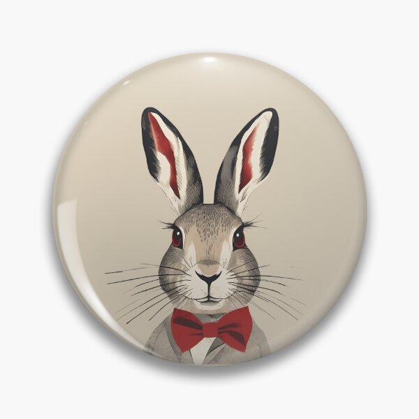 Item preview, Dapper Rabbit in Red Bow Tie – Cute Animal Illustration for Woodland and Whimsical Art Lovers designed and sold by CuriousCherry.