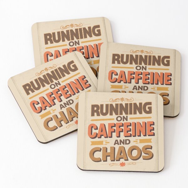Item preview, Running on Caffeine and Chaos | Funny Coffee Quote Shirt designed and sold by Vividly-Red.
