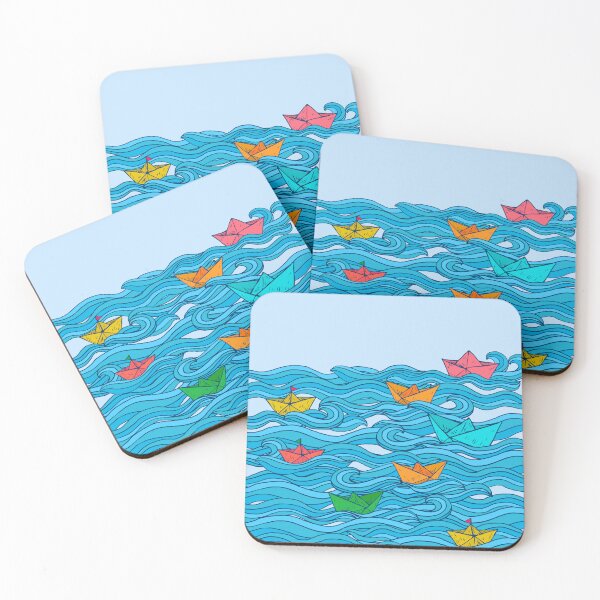 Item preview, Ocean Lake Waves Paper Boats designed and sold by ChristinasMess.