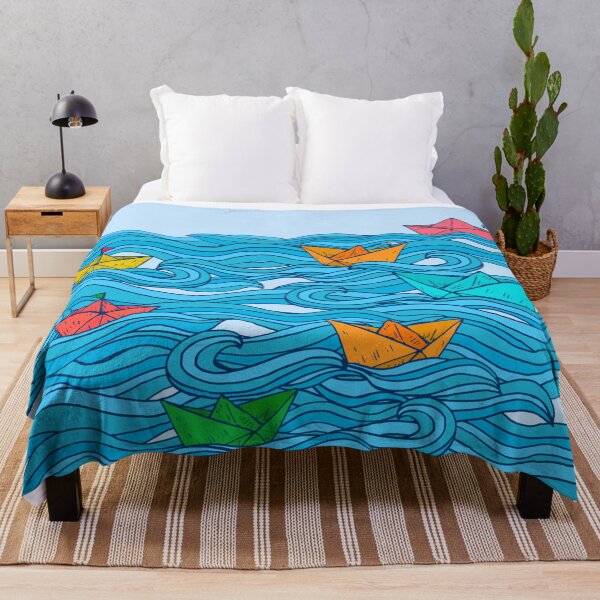 Item preview, Ocean Lake Waves Paper Boats designed and sold by ChristinasMess.