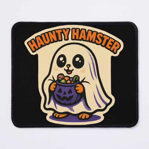Item preview, Retro Halloween Pets – Ghost Hamster Haunty Hamster Comic Art designed and sold by JacobKAurumhead.