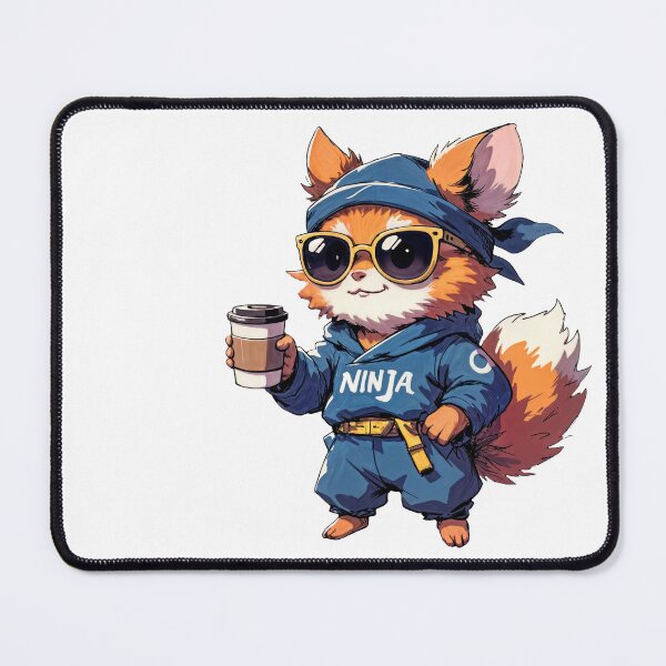Item preview, Cool Ninja Fox with Coffee designed and sold by Ardezart.