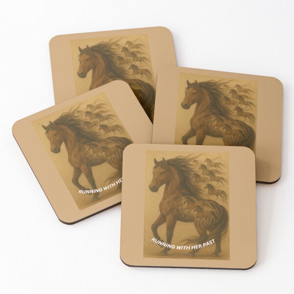 Item preview, Running With Her Past – Geometric Horse and Herd designed and sold by GeoWild Designs.