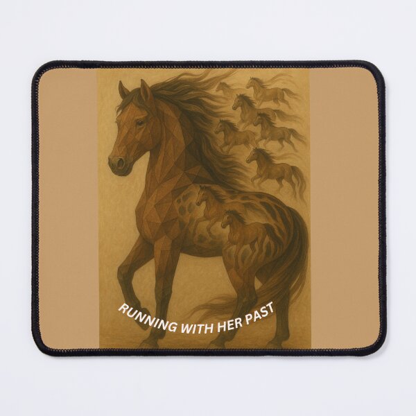 Item preview, Running With Her Past – Geometric Horse and Herd designed and sold by GeoWild Designs.