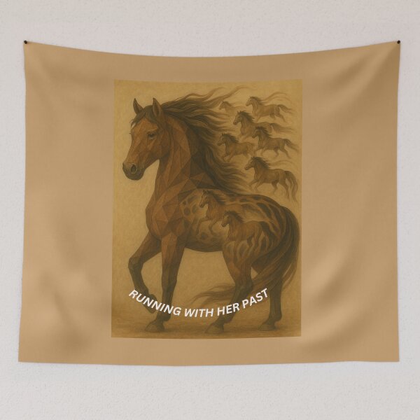 Item preview, Running With Her Past – Geometric Horse and Herd designed and sold by GeoWild Designs.