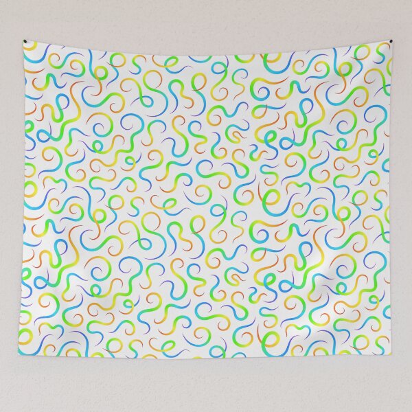 Item preview, Rainbow Swirl Wave Pattern on White Background designed and sold by GraffiTimi.