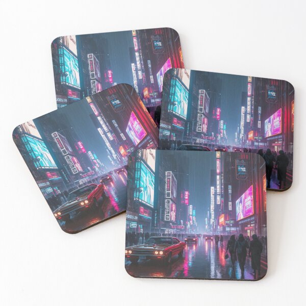 Item preview, Futuristic Cyberpunk Cityscape at Night – Neon Lights designed and sold by Vividly-Red.