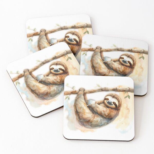 Item preview, Cute Sloth on Branch – Funny Lazy Animal Art designed and sold by foxinkdesign.