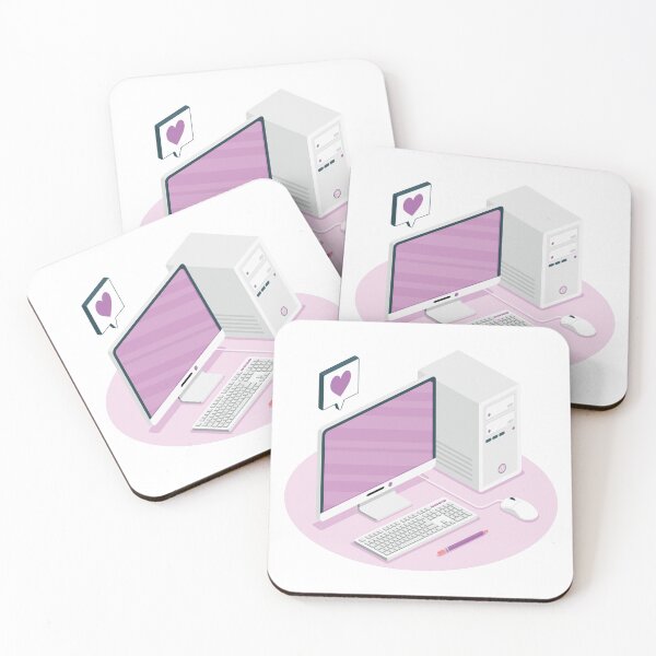 Item preview, White & Pink Computer designed and sold by the-craft-shop.