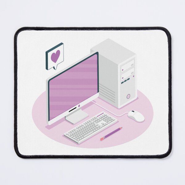 Item preview, White & Pink Computer designed and sold by the-craft-shop.