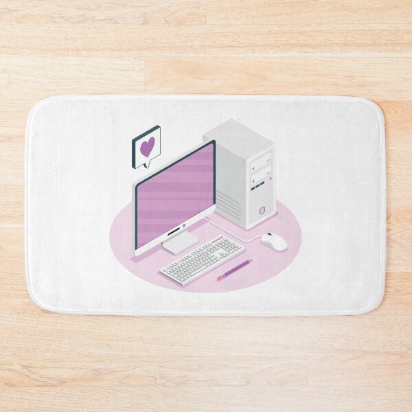 Item preview, White & Pink Computer designed and sold by the-craft-shop.