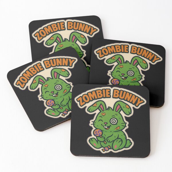 Item preview, Retro Halloween Pets – Zombie Bunny Cute Halloween Rabbit Comic Art designed and sold by JacobKAurumhead.