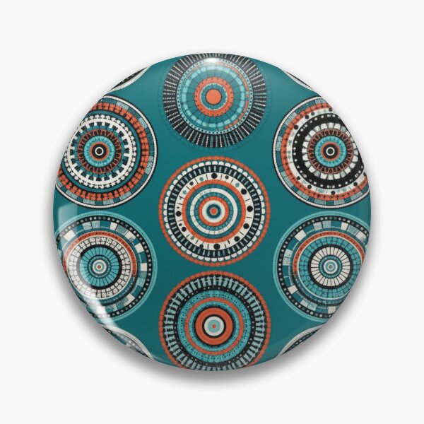 Artikelvorschau, Teal Concentric Circles - Retro Geometrisches Nahtloses Muster entworfen und verkauft von HolmeProud.