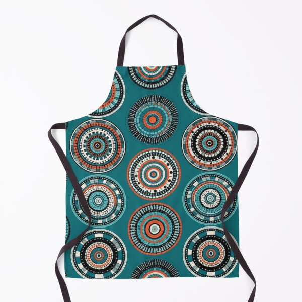 Artikelvorschau, Teal Concentric Circles - Retro Geometrisches Nahtloses Muster entworfen und verkauft von HolmeProud.
