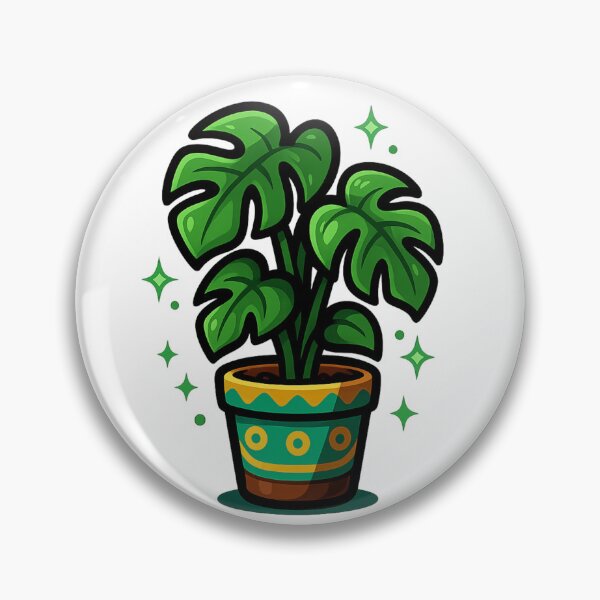 Item preview, Monstera Chibi in Decorative Pot – Kawaii Indoor Plant designed and sold by Ahau Designs.