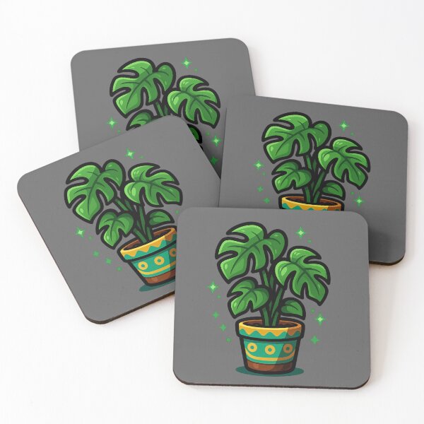 Item preview, Monstera Chibi in Decorative Pot – Kawaii Indoor Plant designed and sold by Ahau Designs.