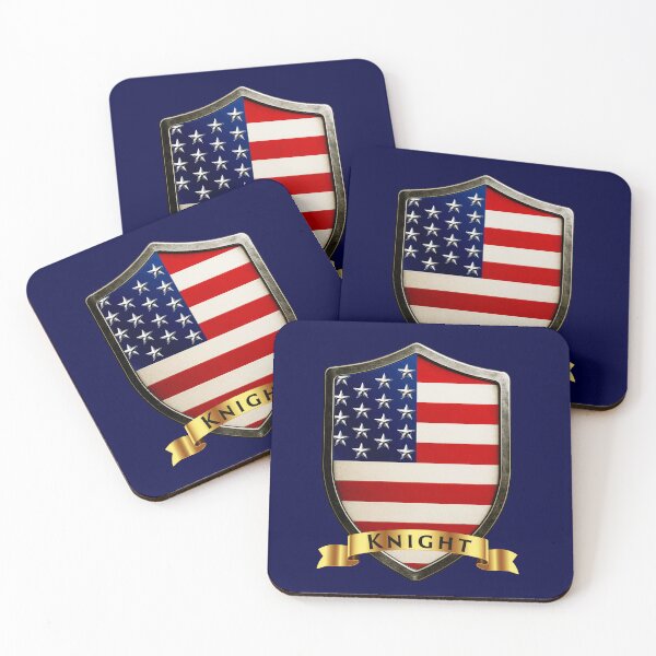 Artikelvorschau, Knight Family USA Schild, Stars & Stripes Pride Crest entworfen und verkauft von Highlandkings.