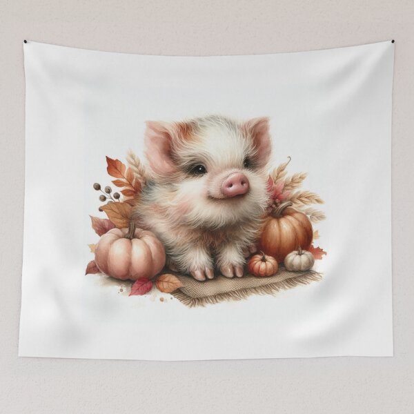 Item preview, Farmhouse holiday Piglet – Rustic Baby Animal Wall Art designed and sold by WF-Studio.