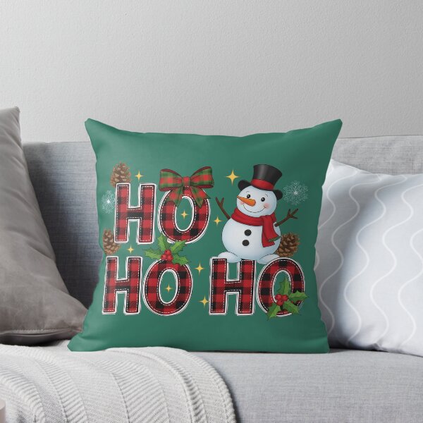 Item preview, Ho Ho Ho Snowman Plaid Christmas Design designed and sold by SoftStyleStudio ⭐⭐⭐.
