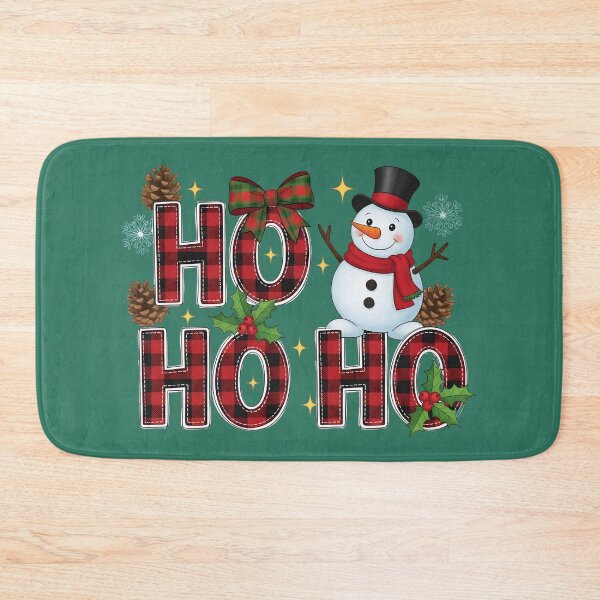 Item preview, Ho Ho Ho Snowman Plaid Christmas Design designed and sold by SoftStyleStudio ⭐⭐⭐.