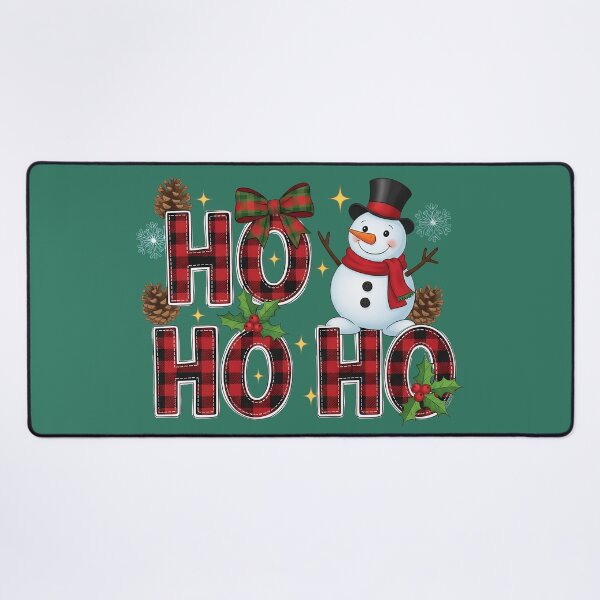 Item preview, Ho Ho Ho Snowman Plaid Christmas Design designed and sold by SoftStyleStudio ⭐⭐⭐.