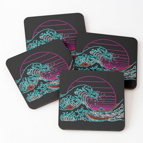 Item preview, The Great Wave - Great Neon Wave Off Kanagawa - Vintage - Retrowave - 80s designed and sold by therocketman.