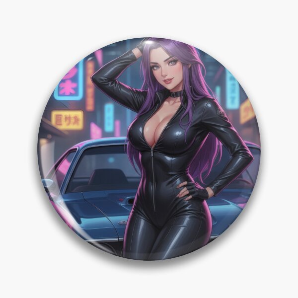 Item preview, Neon Muscle Waifu – Retro Car Sensual Anime Art designed and sold by GerwantSHOP.