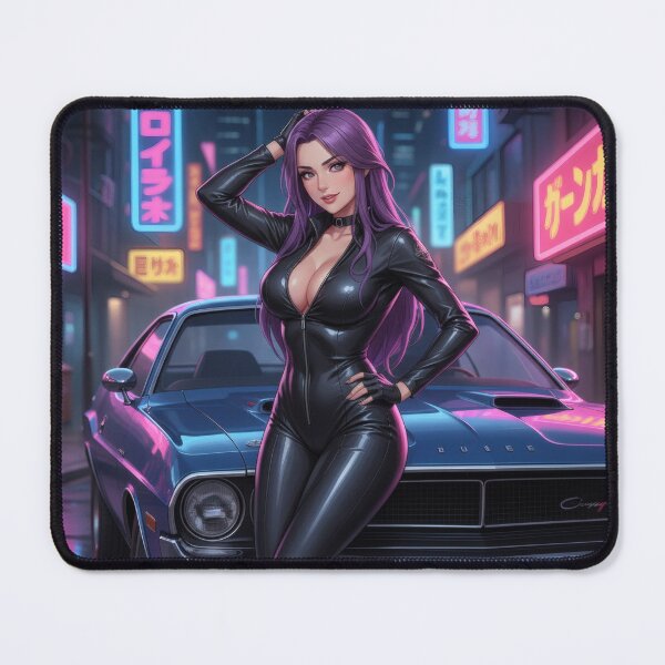 Item preview, Neon Muscle Waifu – Retro Car Sensual Anime Art designed and sold by GerwantSHOP.