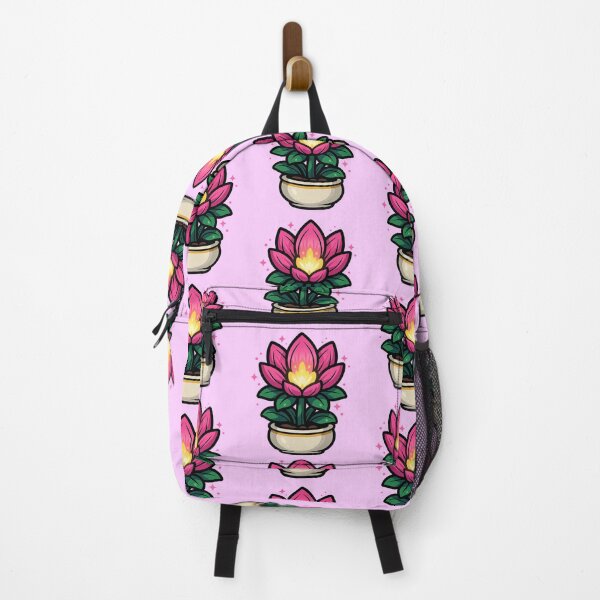 Item preview, Bright Chibi Lotus Flower in a Pot – Kawaii Plant Art designed and sold by Ahau Designs.