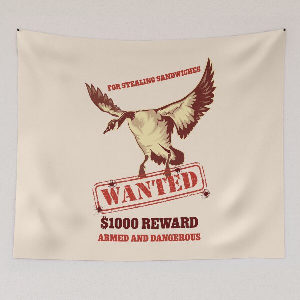 Item preview, Wanted Goose For stealing sandwiches Vintage Poster designed and sold by cabana.space.