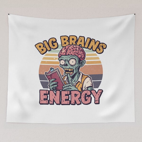 Item preview, Big Brains Energy: Funny Zombie Student & Work Halloween Tee designed and sold by Clothesbest.