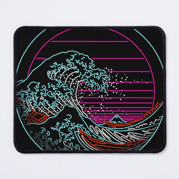 Item preview, The Great Wave Circle - Great Neon Wave Off Kanagawa - Vintage - Retrowave - 80s designed and sold by therocketman.