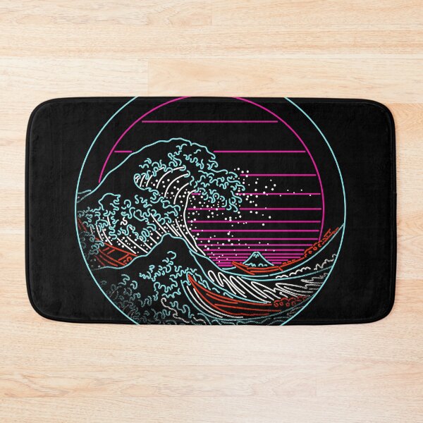 Item preview, The Great Wave Circle - Great Neon Wave Off Kanagawa - Vintage - Retrowave - 80s designed and sold by therocketman.