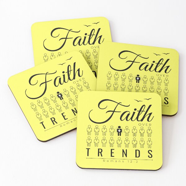 Item preview, Faith Over Trends – Romans 12:2 Christian Bible Verse Apparel (black text) designed and sold by Yuli Club.