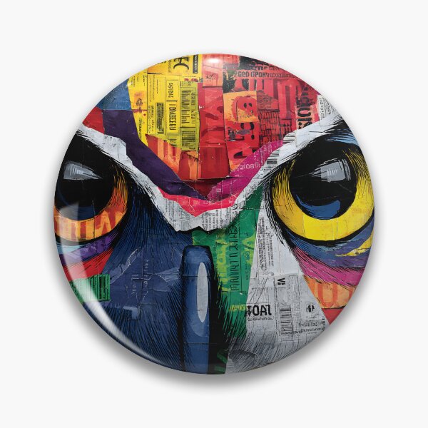 Item preview, Paper Collage Owl - Bright and Playful Wildlife Portrait for Modern Spaces designed and sold by OlfactoART Studio.