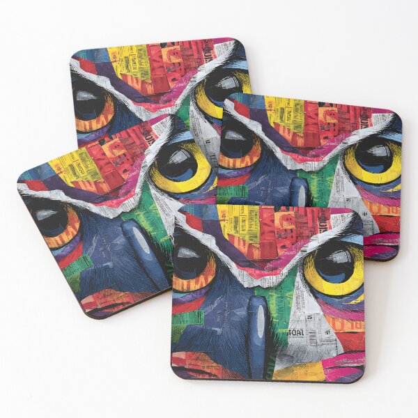 Item preview, Paper Collage Owl - Bright and Playful Wildlife Portrait for Modern Spaces designed and sold by OlfactoART Studio.