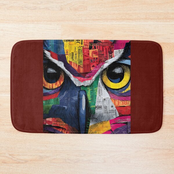 Item preview, Paper Collage Owl - Bright and Playful Wildlife Portrait for Modern Spaces designed and sold by OlfactoART Studio.