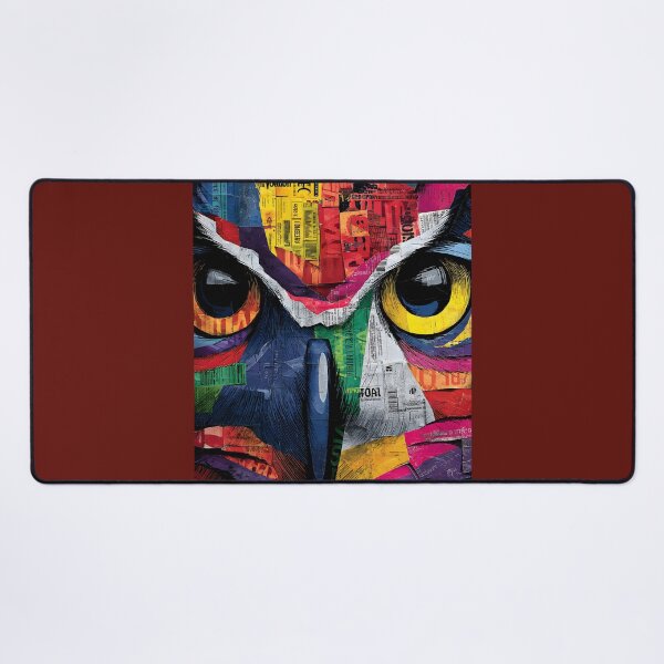 Item preview, Paper Collage Owl - Bright and Playful Wildlife Portrait for Modern Spaces designed and sold by OlfactoART Studio.